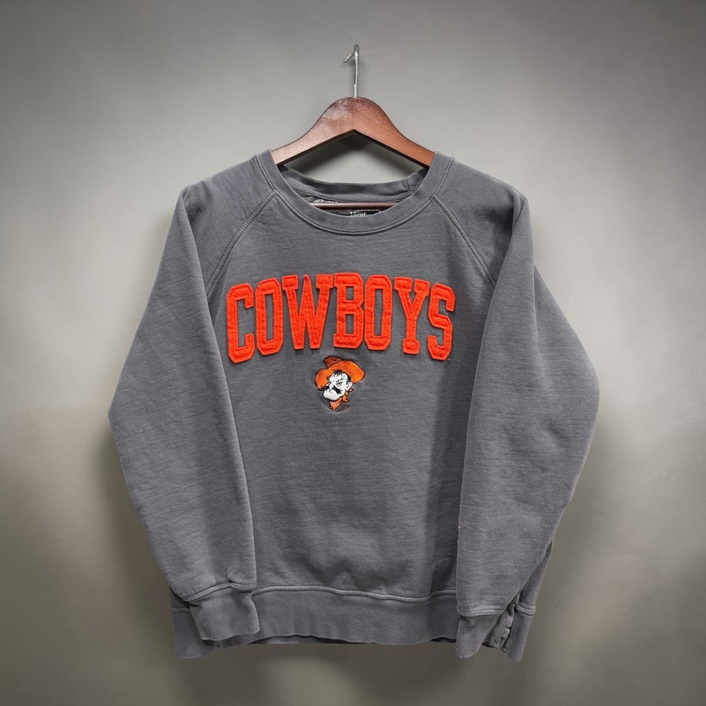 Pressbox Oklahoma State Cowboys Sweatshirt Mens Large Grey Pistol Pete Pullover